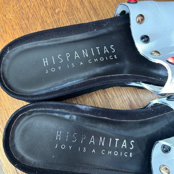 White Leather Slip on Sandals - Picture 4 of 11